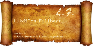 Lukács Filibert névjegykártya